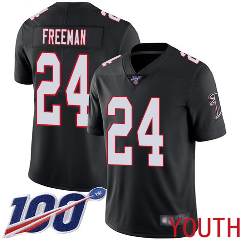 Atlanta Falcons Limited Black Youth Devonta Freeman Alternate Jersey NFL Football 24 100th Season Vapor Untouchable